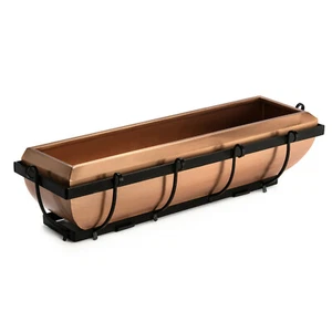 H Potter GAR134 Copper Window Box Flower Rectangular Metal Planter 30 inch Decor - Picture 1 of 6
