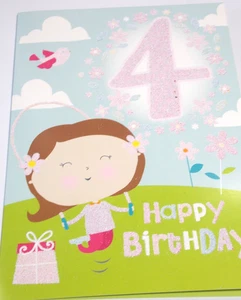 Girl's 4th Birthday Card. Girlz Club Range by Silverline Cards. - Picture 1 of 3