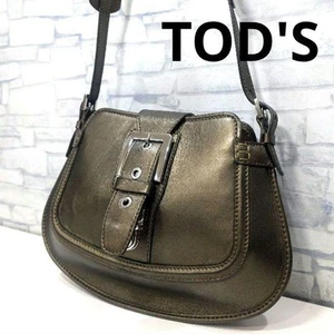 TOD'S One Shoulder Bag Bronze Gold Leather Women's USED FROM JAPAN - Picture 1 of 17