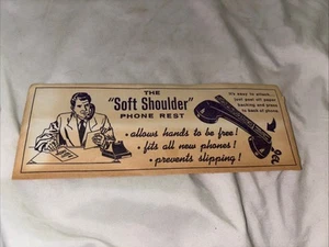VINTAGE "SOFT SHOULDER" TELEFONAUFLAGE WERBUNG 60er Jahre - THE ROCKVILLE HOT LINE - Bild 1 von 6
