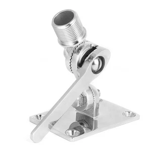 ✈Marine VHF Stainless Steel Talkie Antenna Adjustable Base Bracket Holder - Zdjęcie 1 z 7