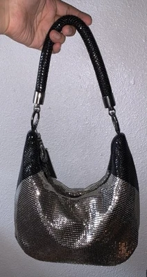 BNWT Whiting & Davis Metal Black/Silver Shoulder Bag - Image 1 of 4