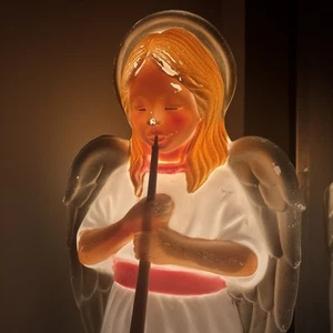 Vintage TPI Lighted Blow Mold Angel with Gold Horn Christmas Nativity 34” HTF - Picture 1 of 6
