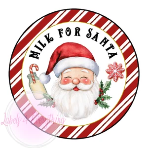 Milk For Santa Christmas Stickers Sweets Labels Seals Gift Tags Xmas - Picture 1 of 1