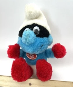 Vintage 1983 Peyo Wallace Berrie Co. Masked Smurfer Smurf Plush Stuffed Animal - Picture 1 of 10