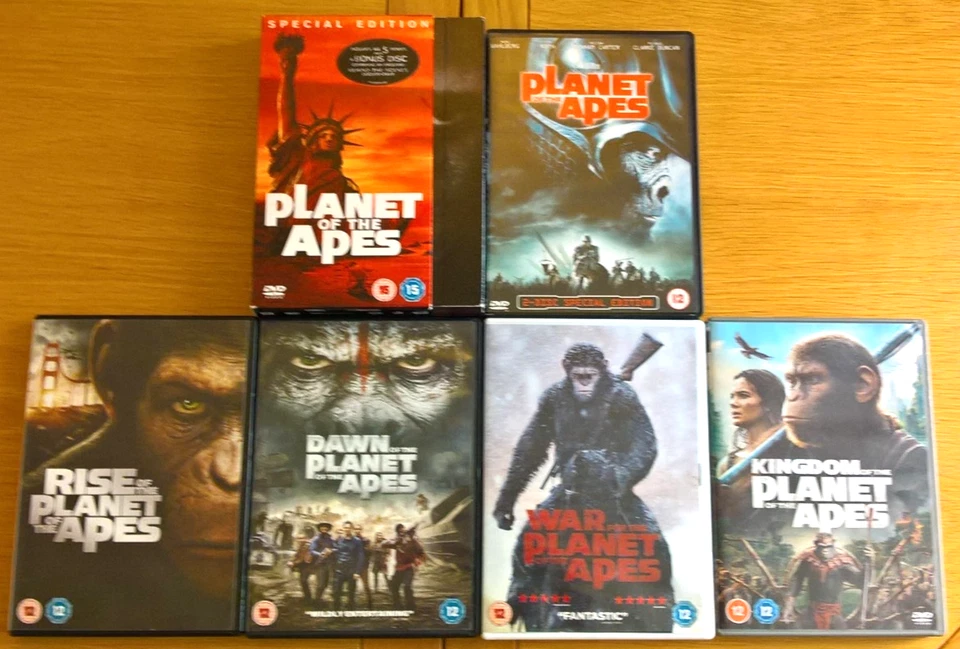 Planet Of The Apes Complete DVD Set Franchise Rise Dawn War '67 Originals 1-5 R2 - Image 1 of 1