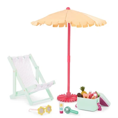 Our Generation Sunny and Cool Patio Set Dollhouse Accessories and Furniture for