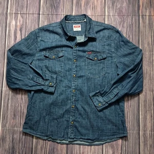 Wrangler Damen Pearl Snap Denim Extra Large Western Knopfleiste blau - Bild 1 von 9