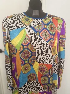 Vtg 80's Diane Freis Original Silk Midi Dress Red Floral Print Size Modern S/M - Picture 1 of 10