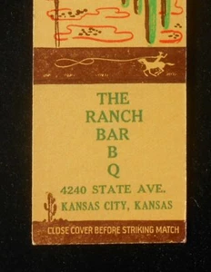 The Ranch Bar B Q 4240 State Ave. años 50 Cowboy Cactus Kansas City KS Wyandotte C - Imagen 1 de 1