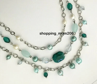 Collar de perlas genuinas de agua dulce, vidrio y resina Lia Sophia "Breezeway" Foto 1 de 4