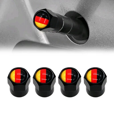 4pcs Germany Flag Motorcycle Car Tyre Tire Valve Caps Air Valve Stem Dust Caps - Image 1 of 4