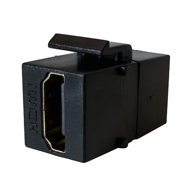 HDMI Keystone Wall Plate Snap-In Insert Coupler Adapter Jack Female Cable Black