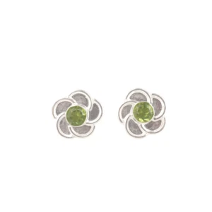 Natural Peridot Studs Gemstone 925 Sterling Silver Push Back Stud Earrings - Picture 1 of 3