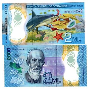 Costa Rica Billet 2000 Colones 2018 ( 2020) NEW NOUVEAU POLYMER REQUIN NEUF UNC