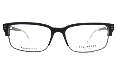 Marco de gafas Ted Baker TM506 NEGRO negro rectángulo tortuga borde completo 55-17-140 Foto 1 de 4