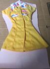 Barbie Doll Fashion Yellow W Floral Trim Uniform Dress From 1999 Denim Gift Pack
