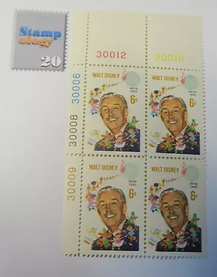 US Stamp# 1355, 6c, Walt Disney, Block Of 4, MNH, XF, OG, 1968 - Image 1 of 2