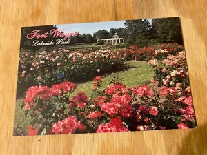 Vintage Lakeside park Fort Wayne Indiana Rose Garden POSTCARD - Picture 1 of 4