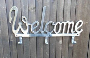 Wandgarderobe Garderobenhaken Wandhaken Welcome edel massiv  42 cm inkl. Versand - Bild 1 von 1