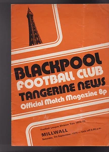 Blackpool FC Tangerine News Match Magazine September 7 1974 v Millwall - Picture 1 of 1