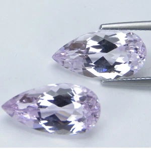 13.19Cts Amazing Natural Unique Hot Baby Pink Kunzite Pear Shape Matching Pair - Picture 1 of 4