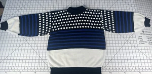Vintage 80er Jahre Streifen und Punkte American Pride Pullover Gr. Medium - Bild 1 von 8