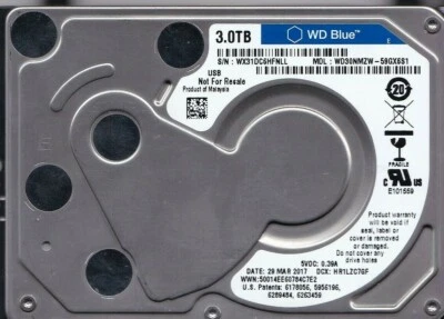  WD30NMZW-59GX6S1 s/n: WX31DC Malasia MAR 2017 3TB USB 3.0 2.5" 7614 Foto 1 de 2