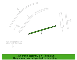 2013-2018 TOYOTA AVALON LEFT DRIVER FRONT DOOR BELT MOLDING 75720-07020 - Picture 1 of 4