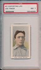 Joe Tinker 1911 1910-11 M116 Sporting Life Black Back PSA 7