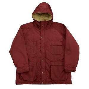 Vintage L.L. Bean Baxter State Jacket Made in USA Burgundy Womens L Hooded