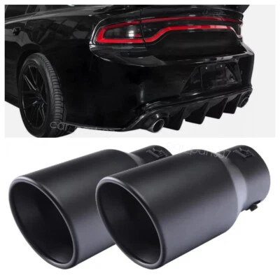 2x For 2015-2022 Dodge Charger Car Exhaust Pipe Tip Rear Throat Muffler Tailpipe Foto 1 de 4