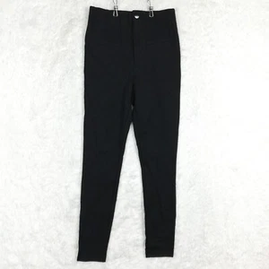 Free People Womens Pants Skinny Black High Rise Pleated Faux Pockets 0 New - Picture 1 of 11