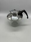 VINTAGE PYREX WARE Teamaker Inc.Teakoe 12 Cup Glass And Stainless Teapot MCM