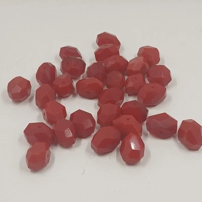 30 cuentas de vidrio de cadmio facetadas a mano perforadas cuelgan anchas Foto 1 de 4