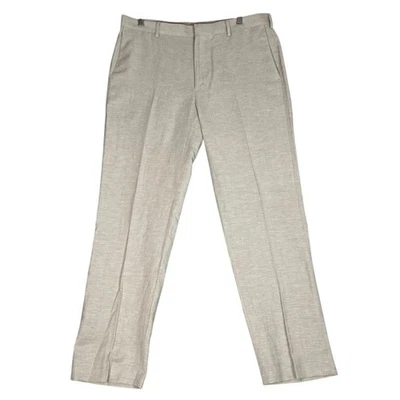 Pantalones de vacaciones Cubavera mezcla de lino para hombre 36x32 lino caqui neutro de lujo Foto 1 de 4