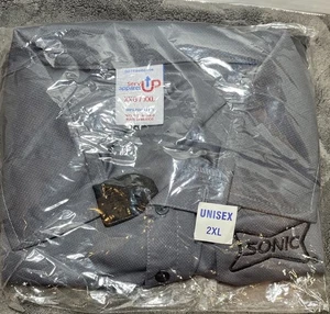 Sonic Drive In Black & Gray Polo Manager Shirt Work Uniform Black Logo 2XL - Picture 1 of 9