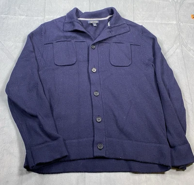 Cárdigan Suéter Banana Republic Para Hombre Talla XL Azul Con Botones Lana Merino Preparación Foto 1 de 4