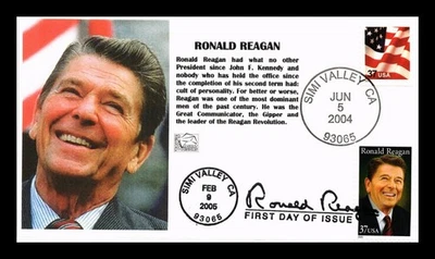 DR JIM STAMPS US COVER PRESIDENT RONALD REAGAN FDC TOMS CACHET DESIGNS - Image 1 of 2