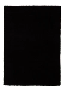 Handloom Solid Black Wool Rug 5x8 8x10 ft Handmade Carpet for Modern Living Room - Picture 1 of 7