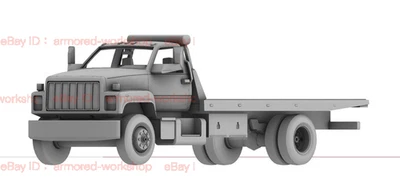 3D Printed 1/72 United States  GMC Topkick C7500 Flatbed Trailer Unpainted - Image 1 of 4