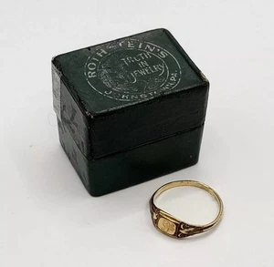 Antique 1900s Rothenstein Yellow Gold Plated Edwardian Initial D Ring Vintage - Picture 1 of 12