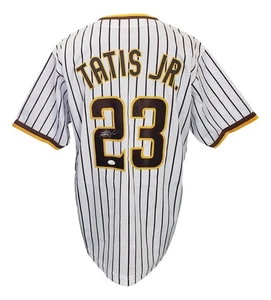 Fernando Tatis Jr. Signed Custom White Pinstripe Pro Style Baseball Jersey JSA - Picture 1 of 6