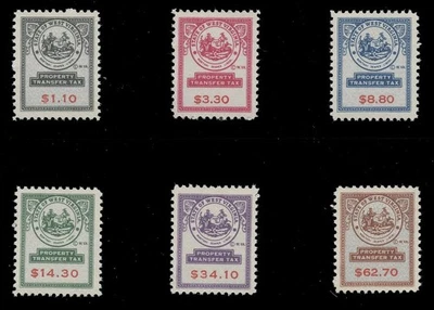 STATE OF WEST VIRGINIA - REVENUES - PROPERTY TRANSFER TAX - SET OF 6 - Image 1 of 2