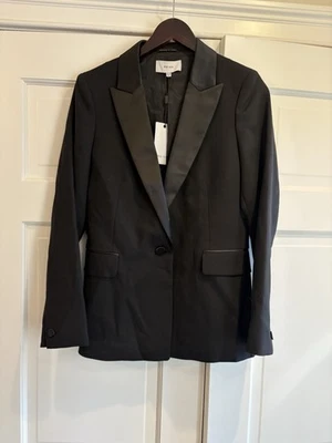 NWT Reiss Black Hailey Tuxedo Jacket Women's US Sz 6 $475 NEW - Image 1 of 4