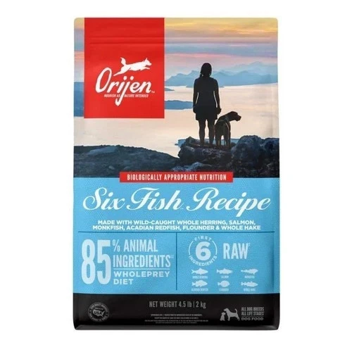 ORIJEN Six Fish Dry Dog Food, Grain Free, Fresh or Raw Ingredients, 23.5 lb