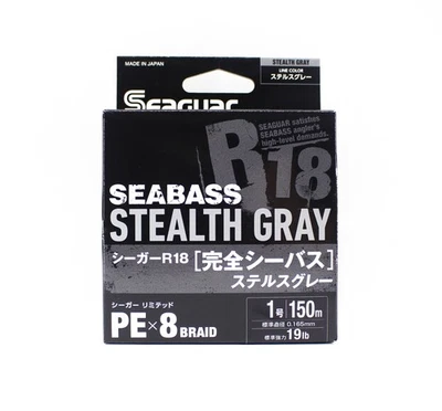 Seaguar P.E Line R18 Seabass 150m Size 1 19lb Stealth Gray (8252) - Image 1 of 4