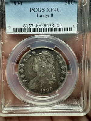 1830 Capped Bust Half Dollar XF40 Large O Pcgs Toned 50c - Image 1 of 4