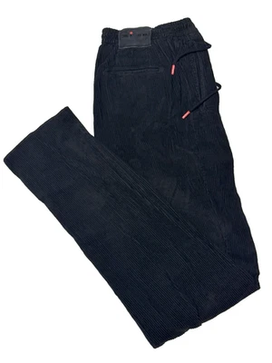 NUEVO SIN ETIQUETAS KITON PANTALÓN TERCIOPELO NEGRO CORDÓN TALLA 36 US 52 EU (P2.32) Foto 1 de 4