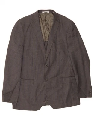 DKNY Mens 2 Button Blazer Jacket UK 42 XL Grey Check Wool CE02 - Image 1 of 3